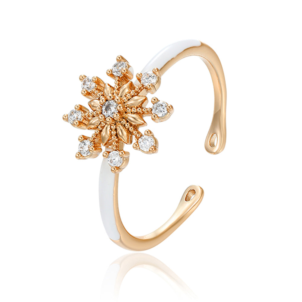 Inel din Aliaj Placat cu Aur cu Cristal Alb Emporia® și Email 1 