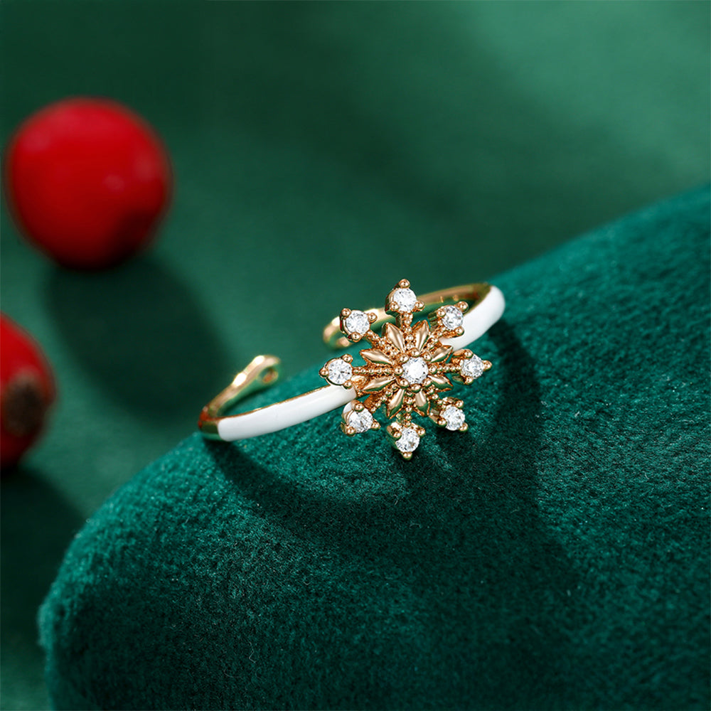 Inel din Aliaj Placat cu Aur cu Cristal Alb Emporia® și Email