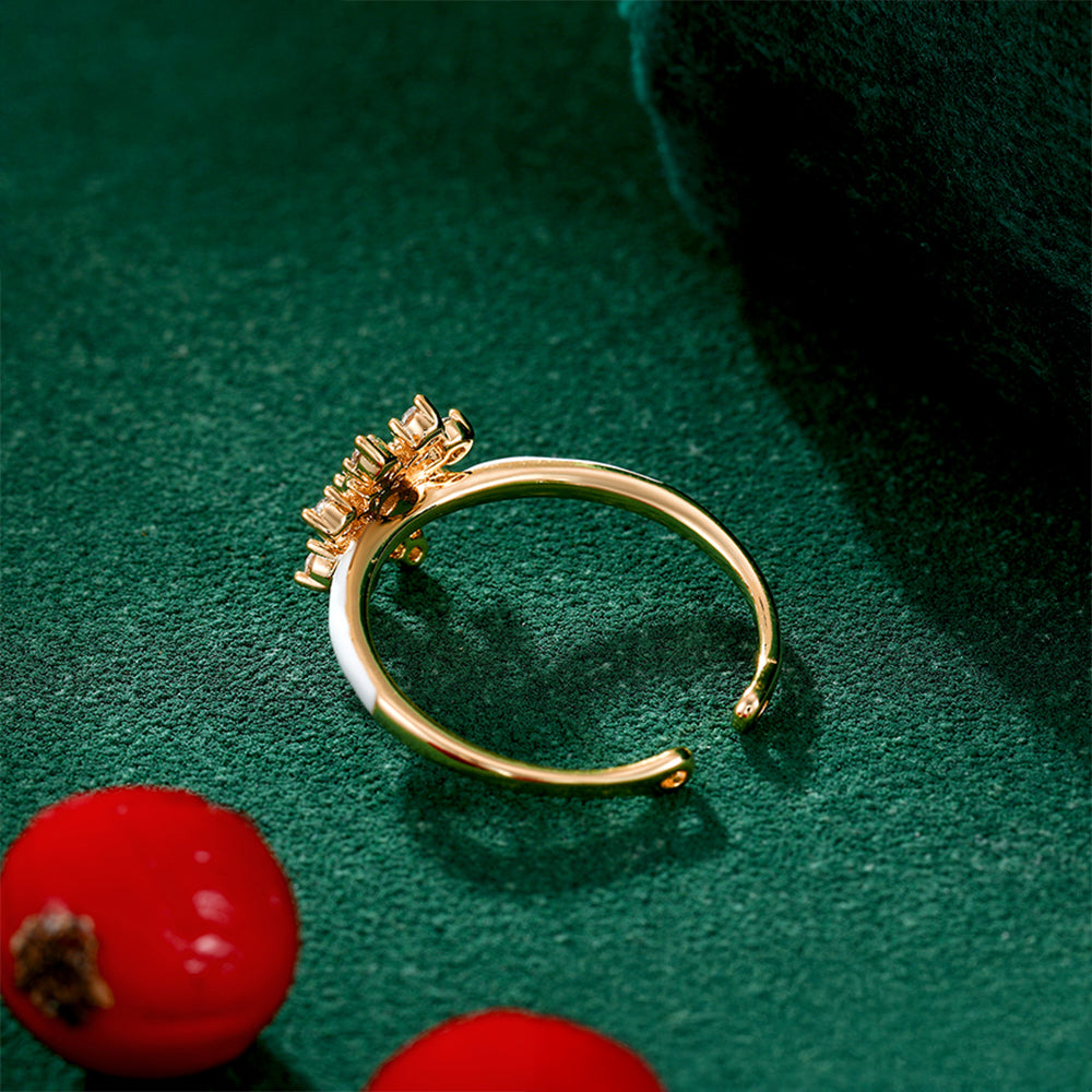 Inel din Aliaj Placat cu Aur cu Cristal Alb Emporia® și Email 4 