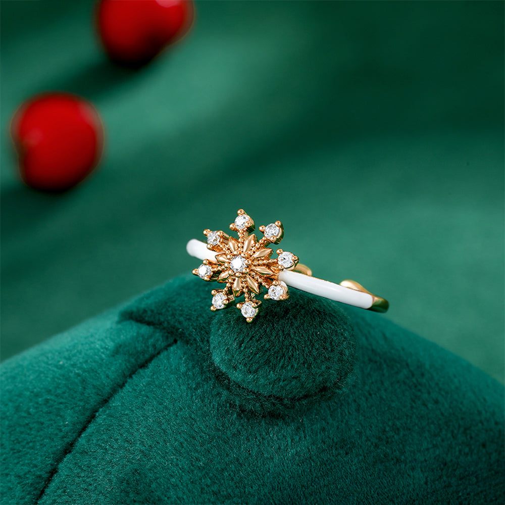 Inel din Aliaj Placat cu Aur cu Cristal Alb Emporia® și Email 5 