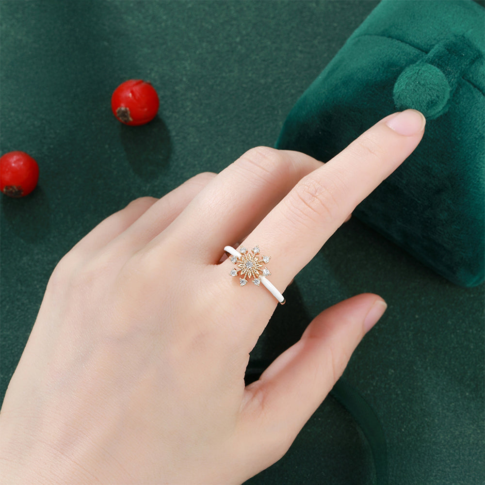 Inel din Aliaj Placat cu Aur cu Cristal Alb Emporia® și Email 6 