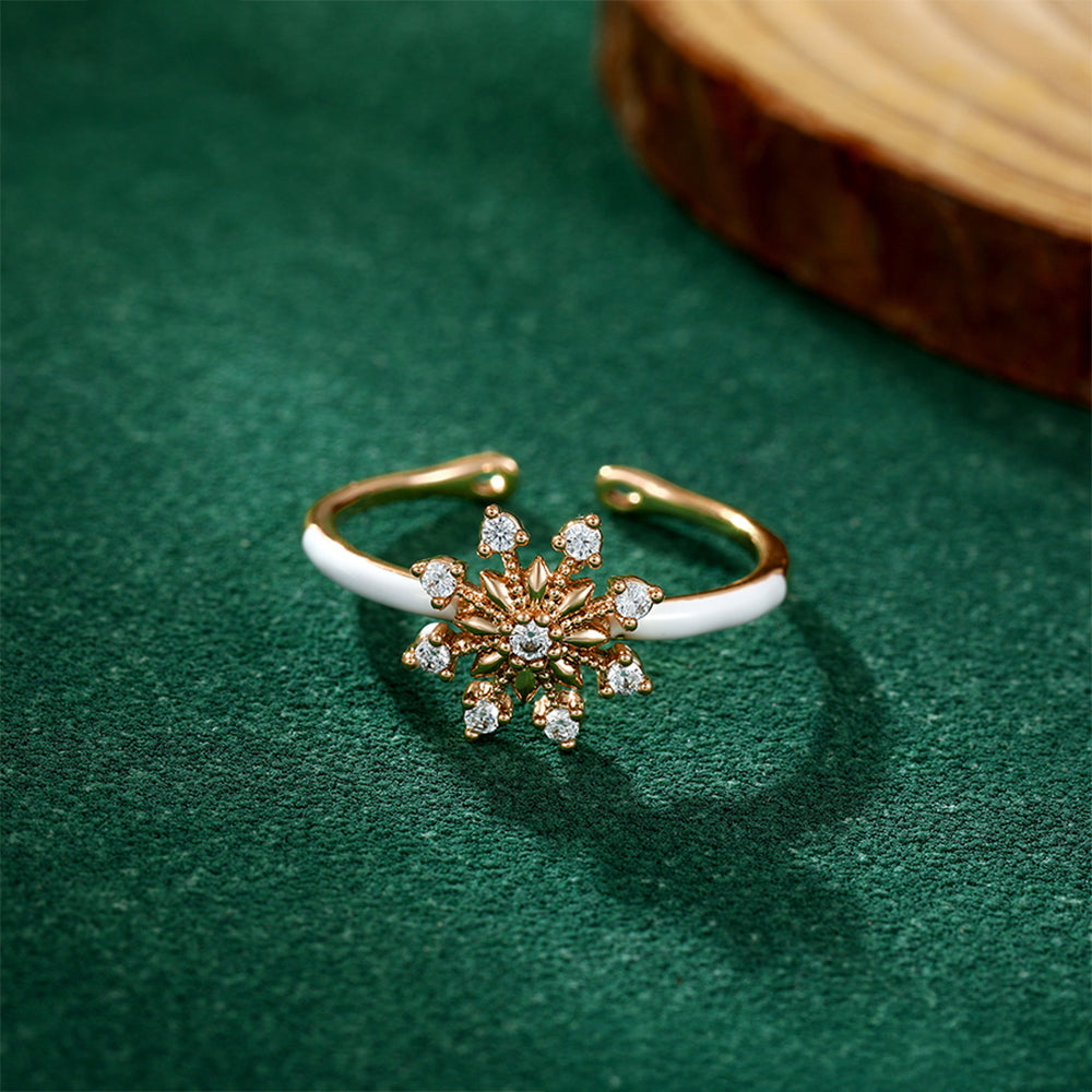 Inel din Aliaj Placat cu Aur cu Cristal Alb Emporia® și Email 8 