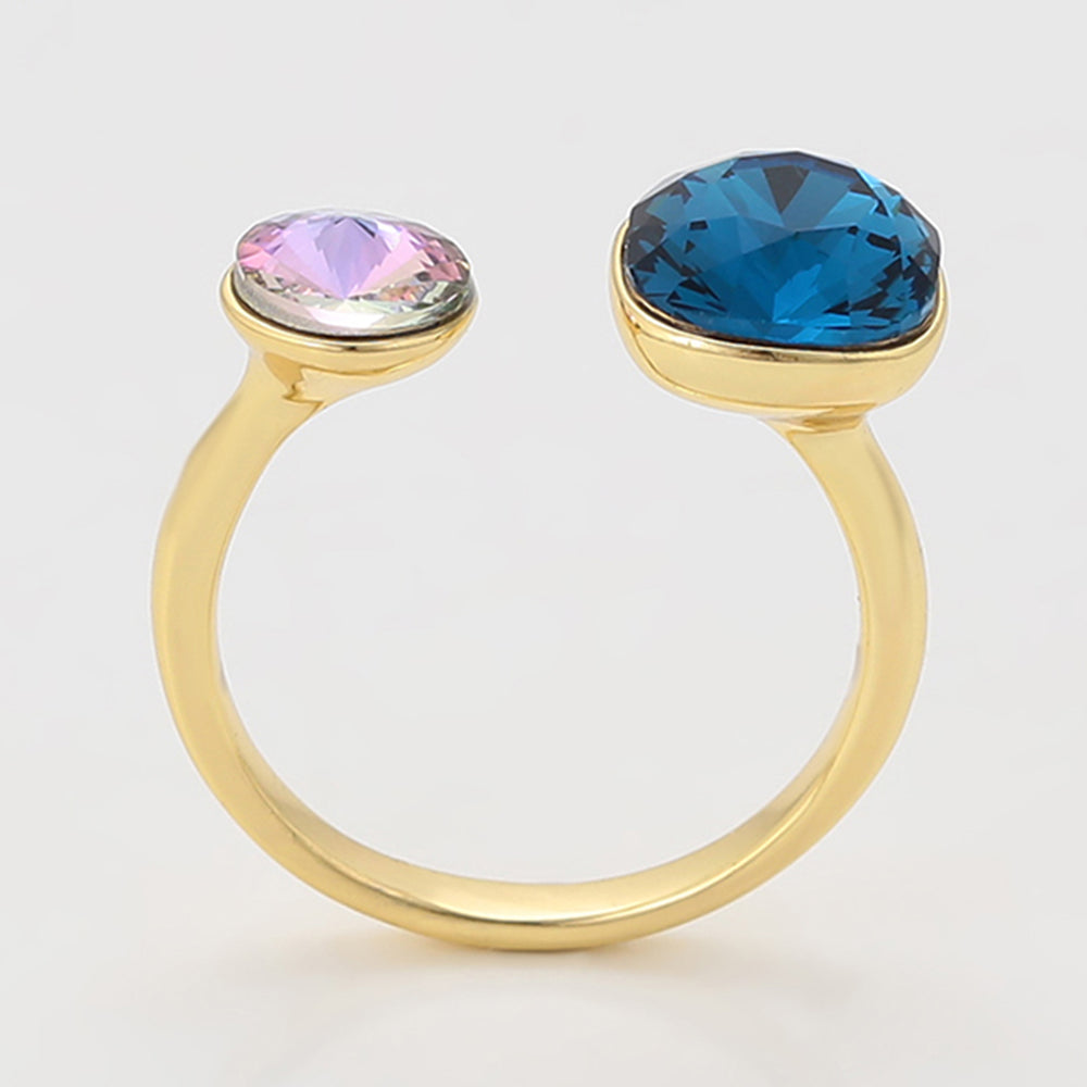 Inel din Aliaj Placat cu Aur cu Cristal Violet Emporia® și Cristal Albastru Emporia®
