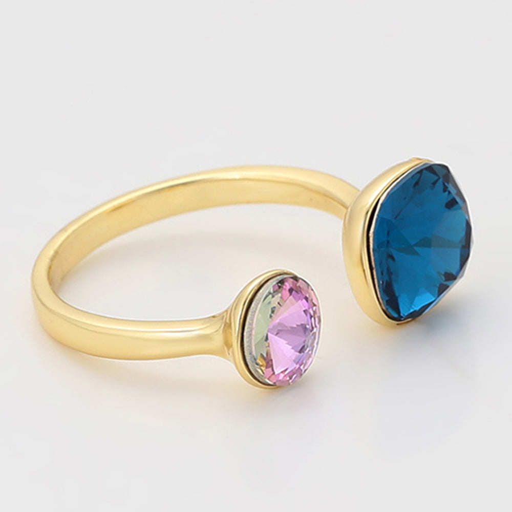 Inel din Aliaj Placat cu Aur cu Cristal Violet Emporia® și Cristal Albastru Emporia® 6 
