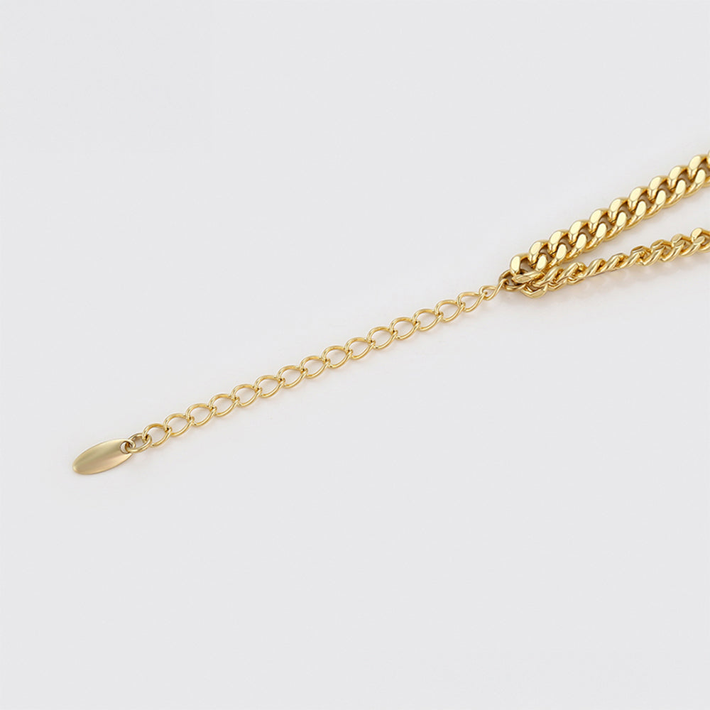 Colier din Aliaj Placat cu Aur cu Cristal Roșu Emporia® și Cristal Verde Emporia® 5 