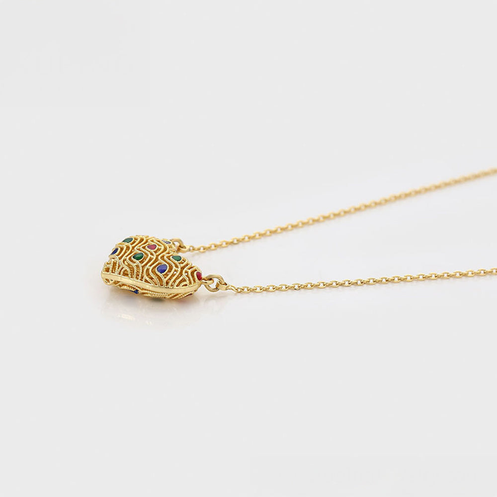 Colier din Aliaj Placat cu Aur cu Cristal Roșu Emporia® și Cristal Verde Emporia® 6 