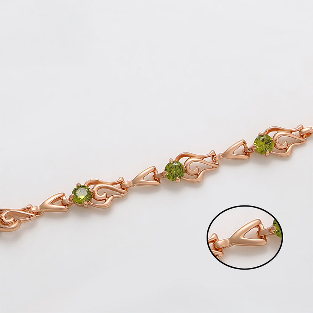 Brățară din Aliaj Placat cu Aur cu Cristal Verde Emporia®