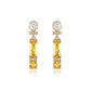 Cercei din Aliaj Placat cu Aur cu Cristal Galben Emporia® și Cristal Alb Emporia®