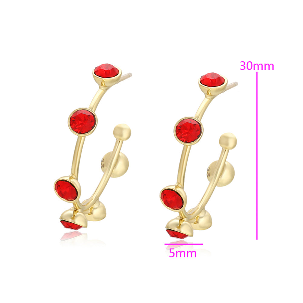 Cercei din Aliaj Placat cu Aur cu Cristal Roșu Emporia® 2 