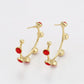 Cercei din Aliaj Placat cu Aur cu Cristal Roșu Emporia®