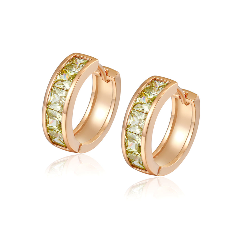 Cercei din Aliaj Placat cu Aur cu Cristal Verde Emporia® 2 