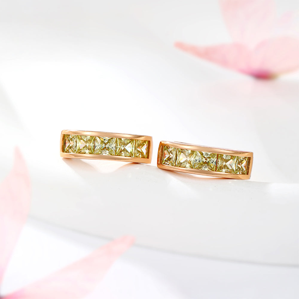 Cercei din Aliaj Placat cu Aur cu Cristal Verde Emporia® 4 