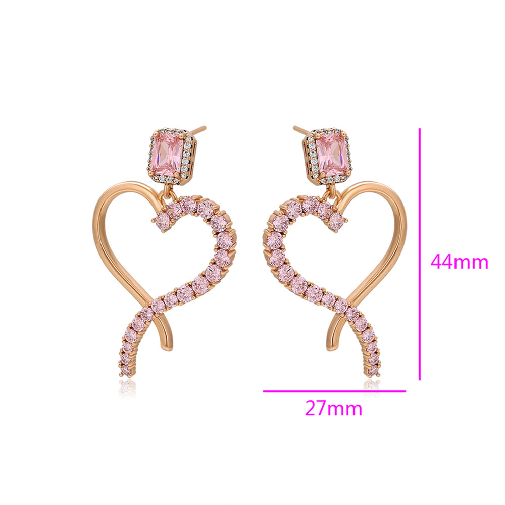 Cercei din Aliaj Placat cu Aur cu Cristal Roz Emporia® 2 