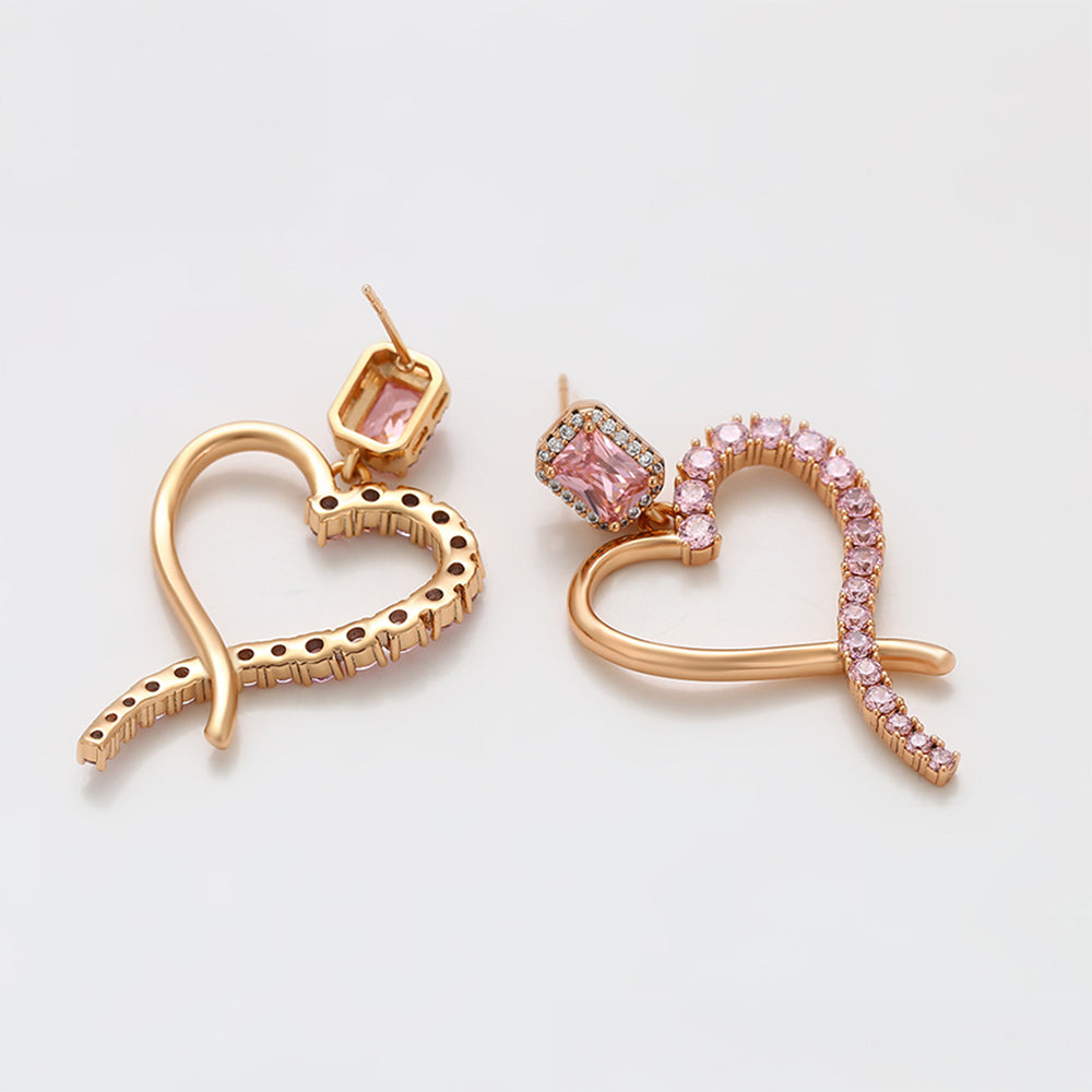 Cercei din Aliaj Placat cu Aur cu Cristal Roz Emporia® 5 