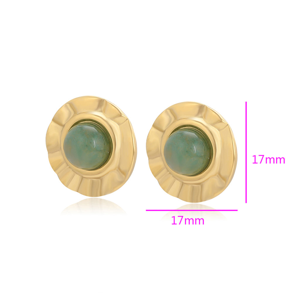 Cercei din Aliaj Placat cu Aur cu Cristal Verde Emporia® 2 