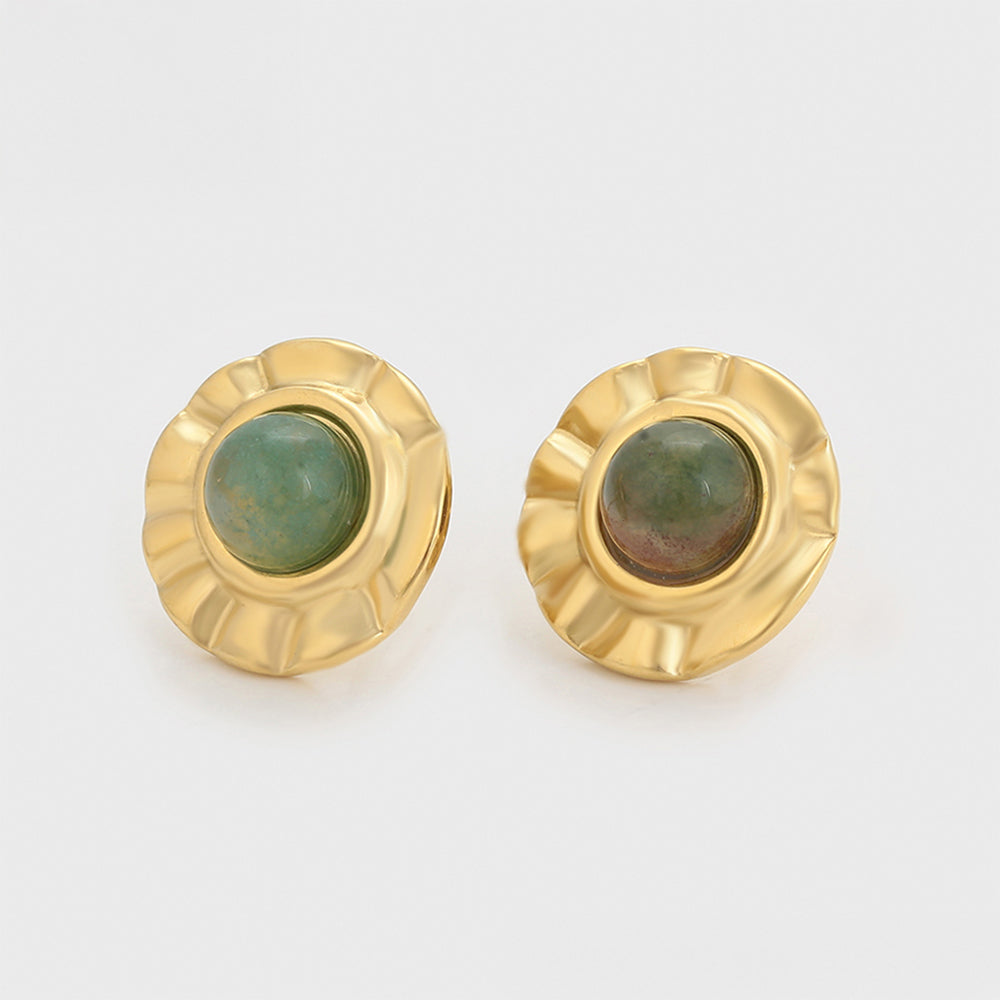 Cercei din Aliaj Placat cu Aur cu Cristal Verde Emporia® 3 