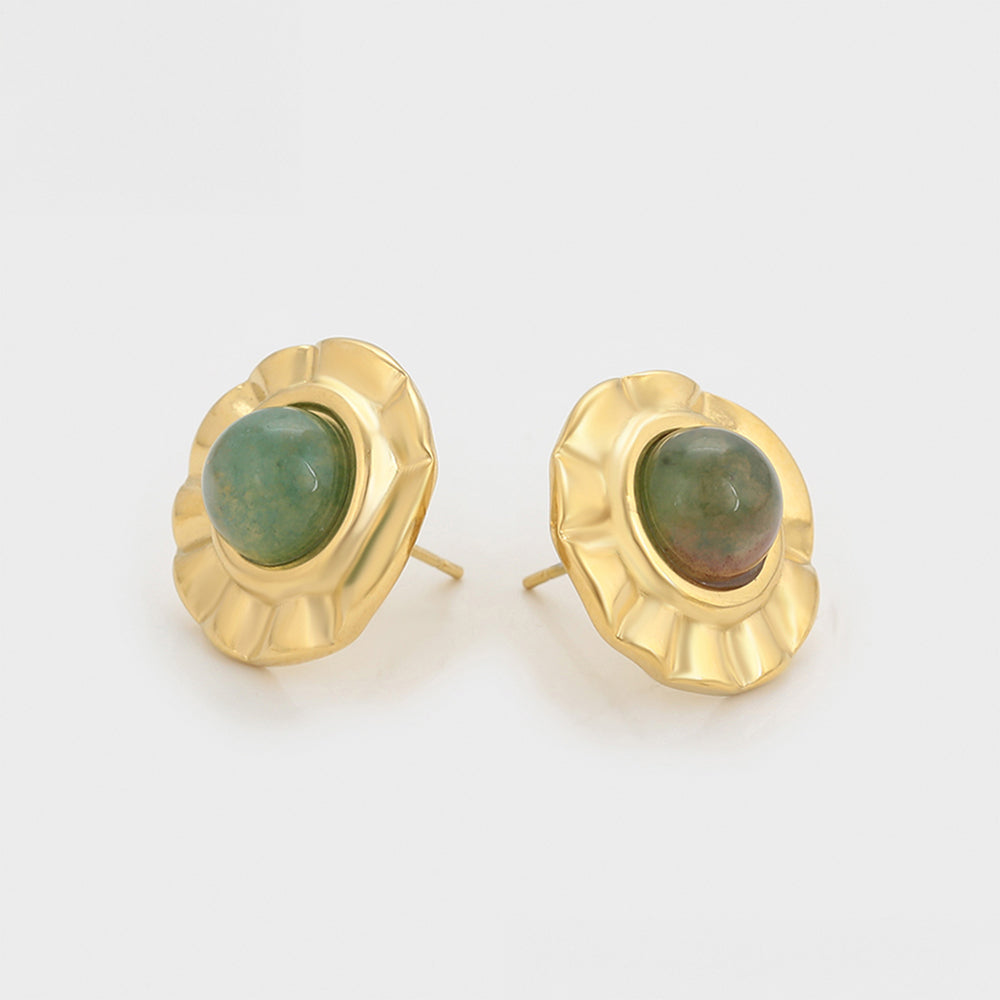 Cercei din Aliaj Placat cu Aur cu Cristal Verde Emporia® 4 