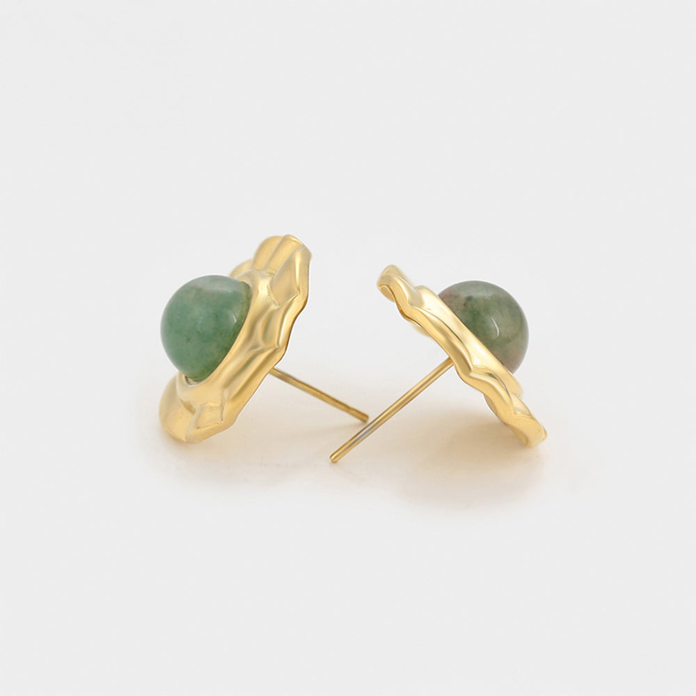 Cercei din Aliaj Placat cu Aur cu Cristal Verde Emporia® 5 