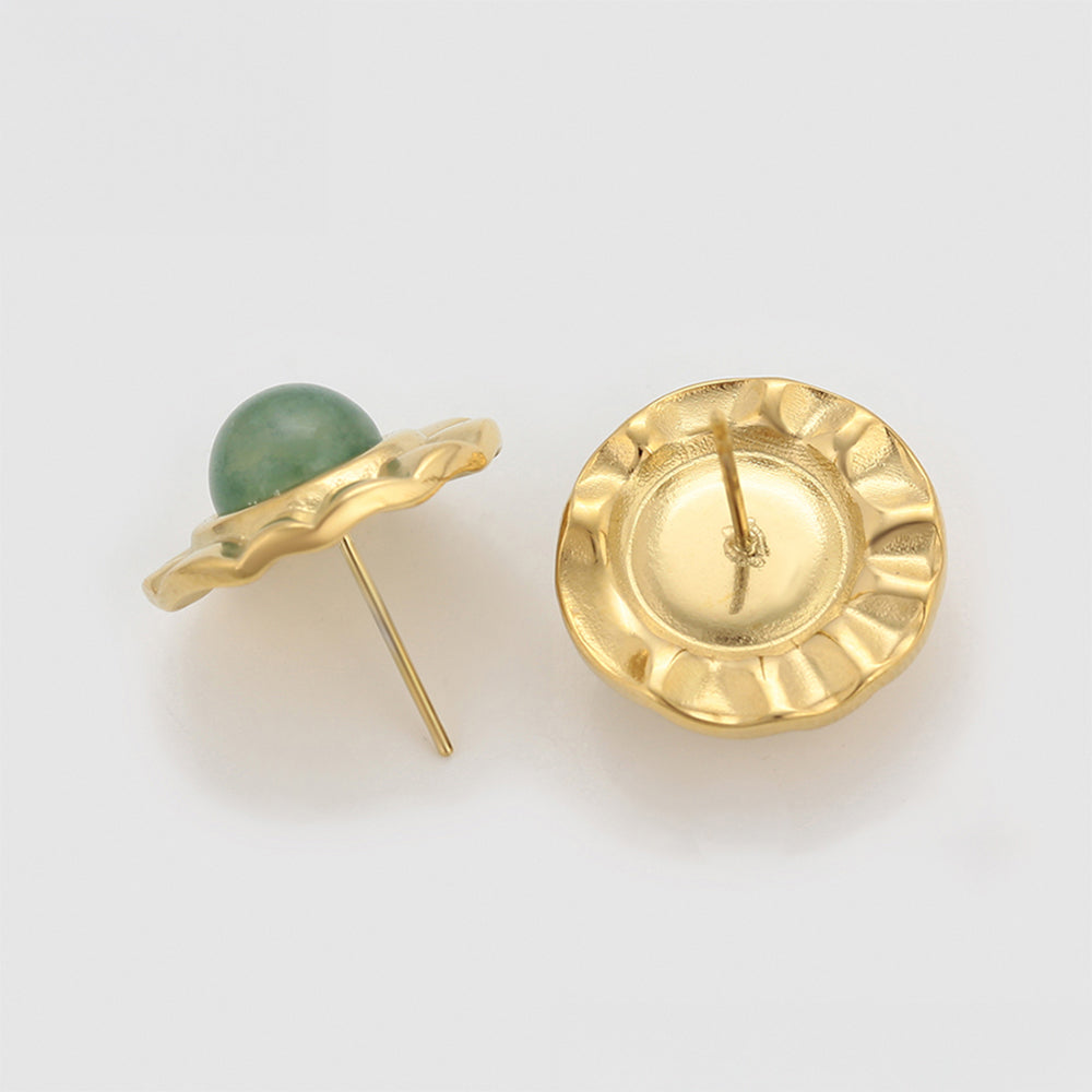 Cercei din Aliaj Placat cu Aur cu Cristal Verde Emporia® 7 