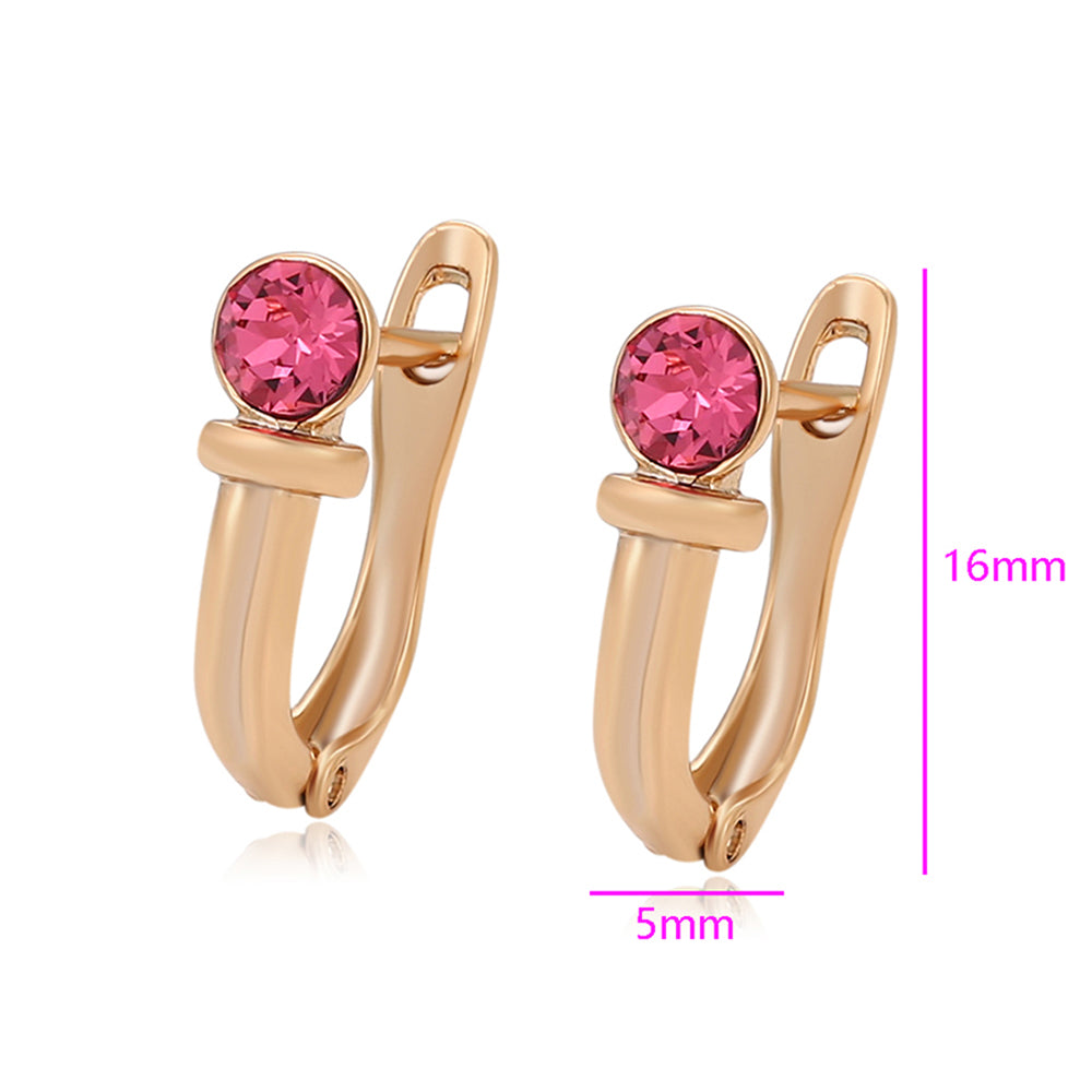 Cercei din Aliaj Placat cu Aur cu Cristal Roz Emporia® 2 
