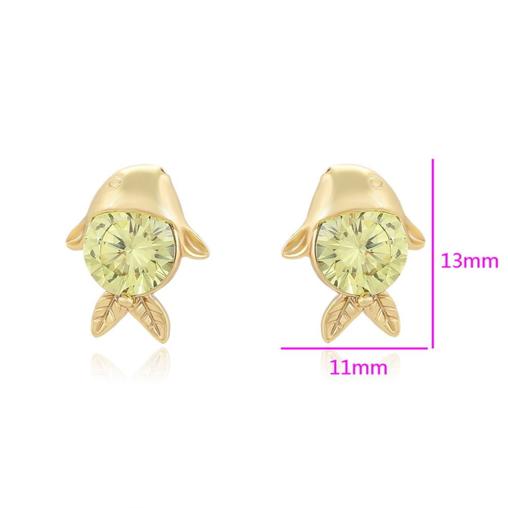 Cercei din Aliaj Placat cu Aur cu Cristal Verde Emporia® 2 
