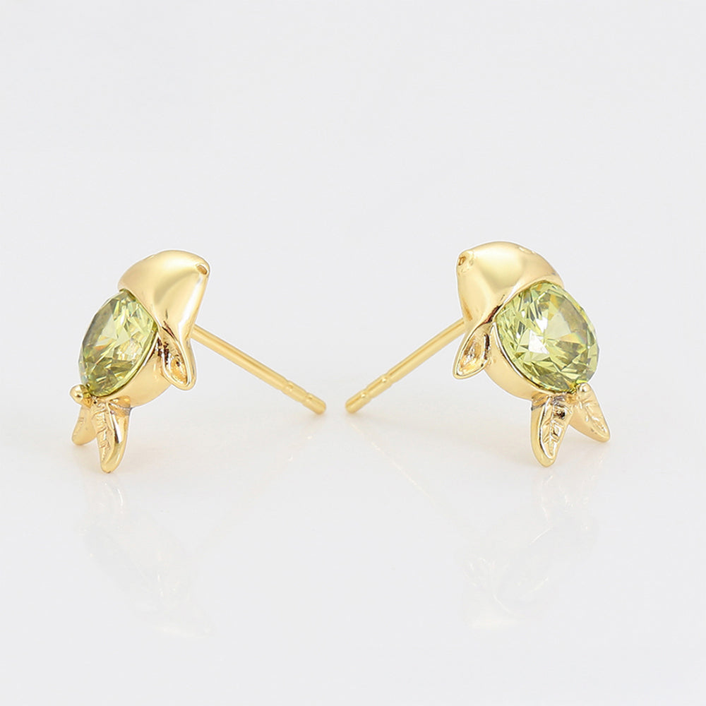 Cercei din Aliaj Placat cu Aur cu Cristal Verde Emporia® 3 