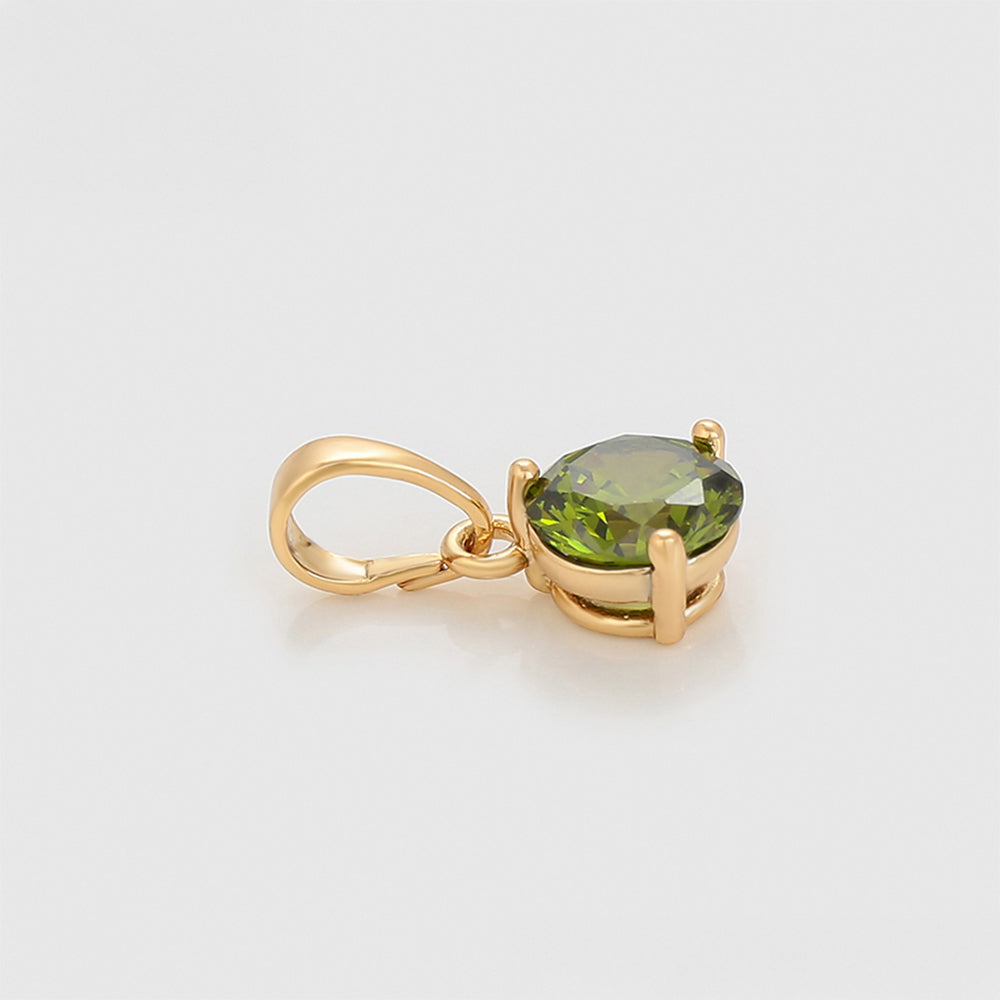 Pandantiv din Aliaj Placat cu Aur cu Cristal Verde Emporia® 4 