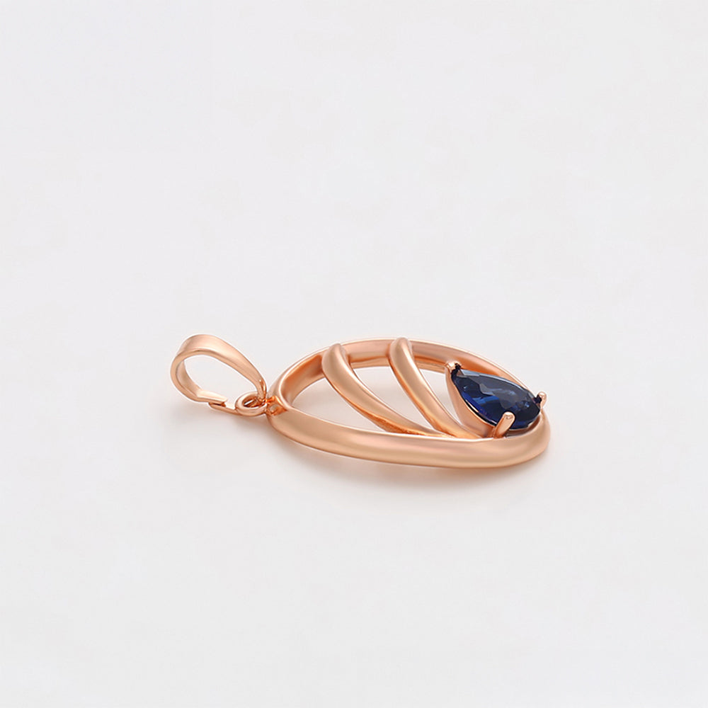 Pandantiv din Aliaj Placat cu Aur cu Cristal Albastru Emporia® 5 