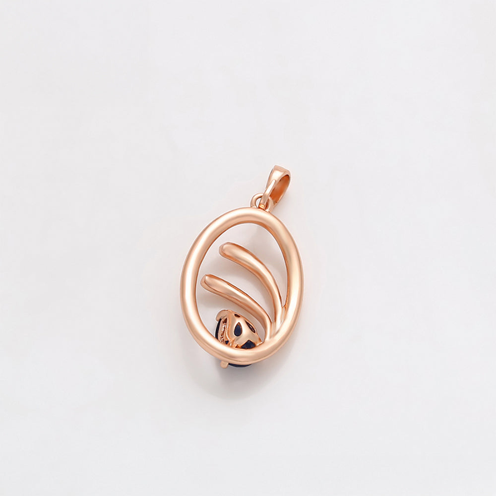 Pandantiv din Aliaj Placat cu Aur cu Cristal Albastru Emporia® 7 