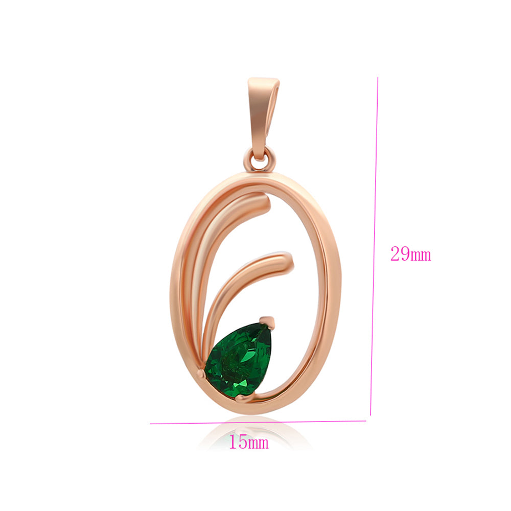 Pandantiv din Aliaj Placat cu Aur cu Cristal Verde Emporia® 2 