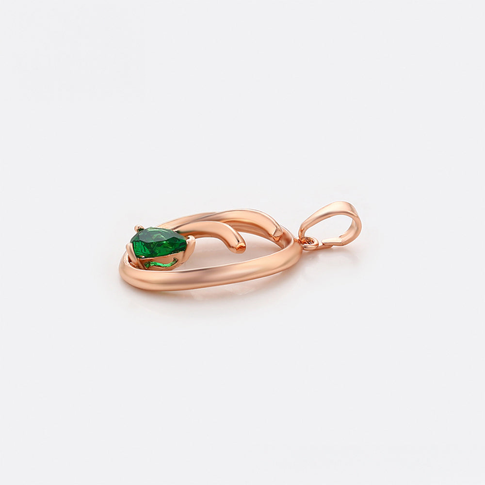Pandantiv din Aliaj Placat cu Aur cu Cristal Verde Emporia® 5 
