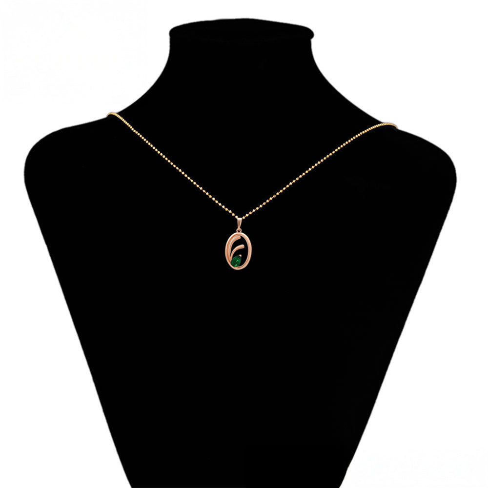 Pandantiv din Aliaj Placat cu Aur cu Cristal Verde Emporia® 8 