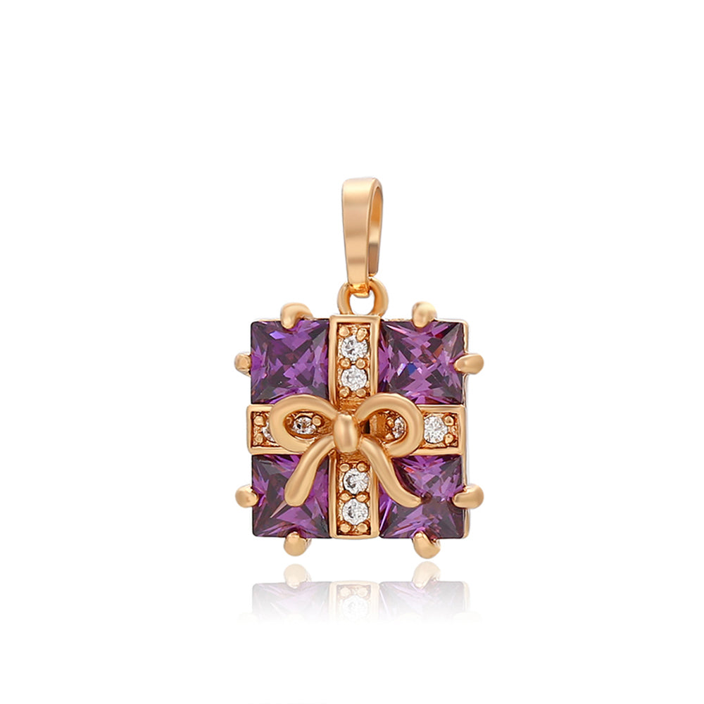 Pandantiv din Aliaj Placat cu Aur cu Cristal Violet Emporia®