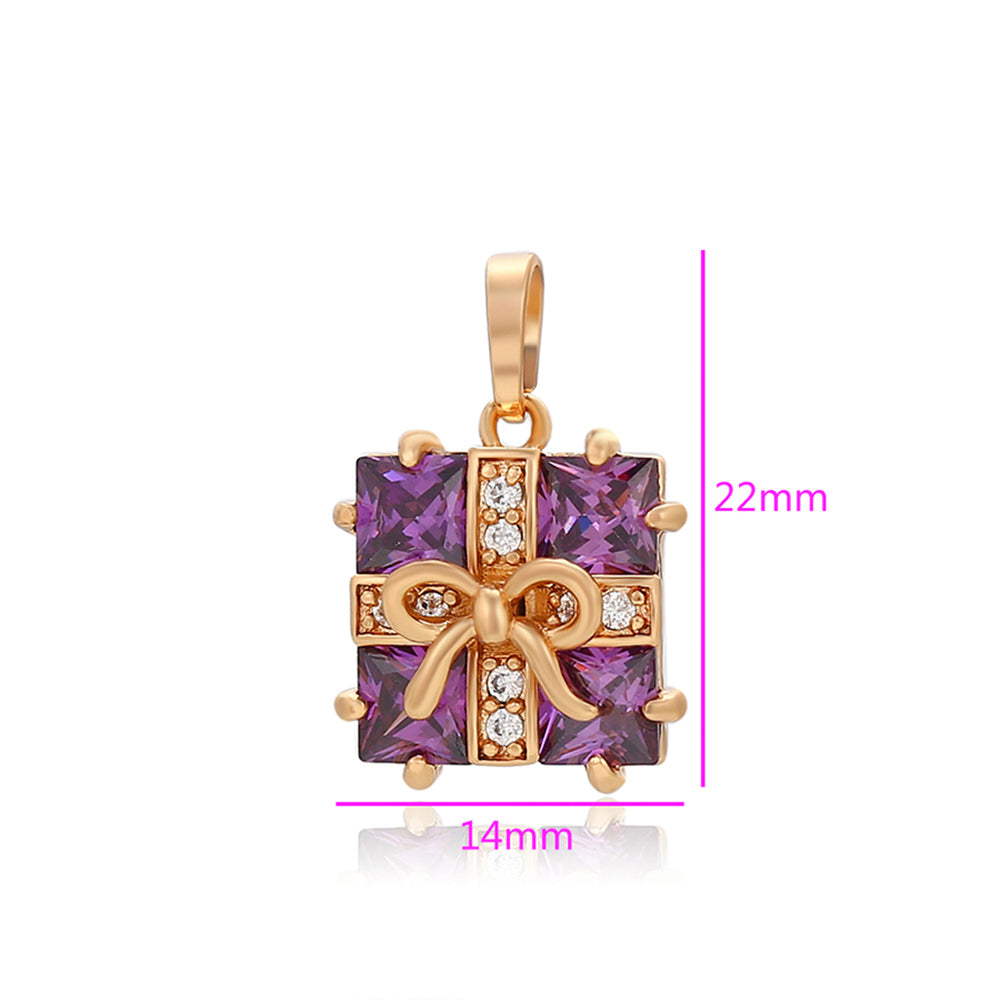 Pandantiv din Aliaj Placat cu Aur cu Cristal Violet Emporia® 2 