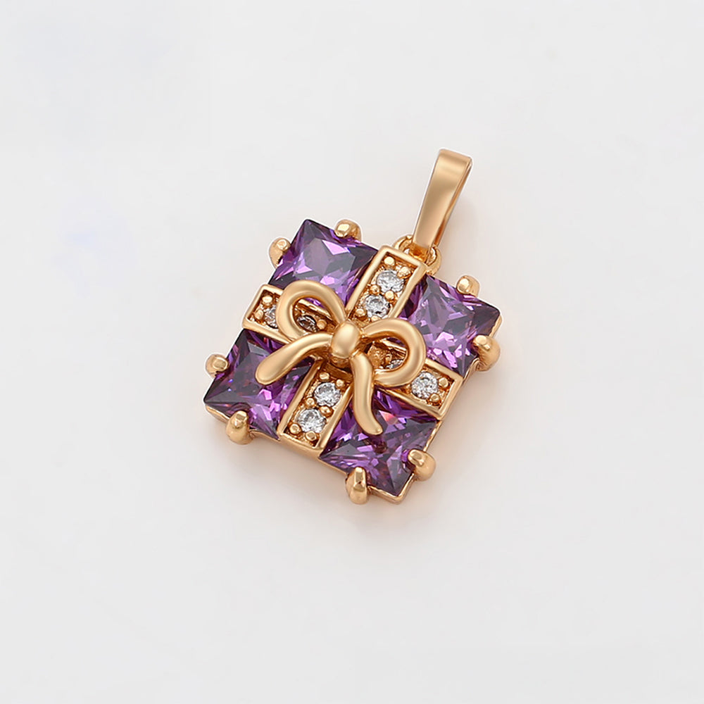 Pandantiv din Aliaj Placat cu Aur cu Cristal Violet Emporia®