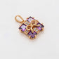 Pandantiv din Aliaj Placat cu Aur cu Cristal Violet Emporia®