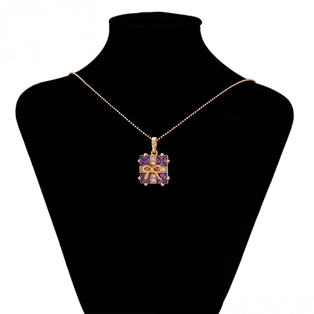 Pandantiv din Aliaj Placat cu Aur cu Cristal Violet Emporia®