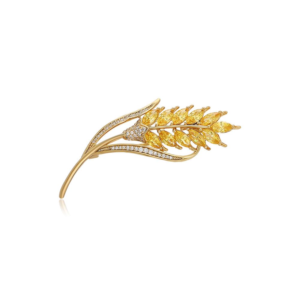 Broşă din Aliaj Placat cu Aur cu Cristal Alb Emporia® și Cristal Galben Emporia® 1 