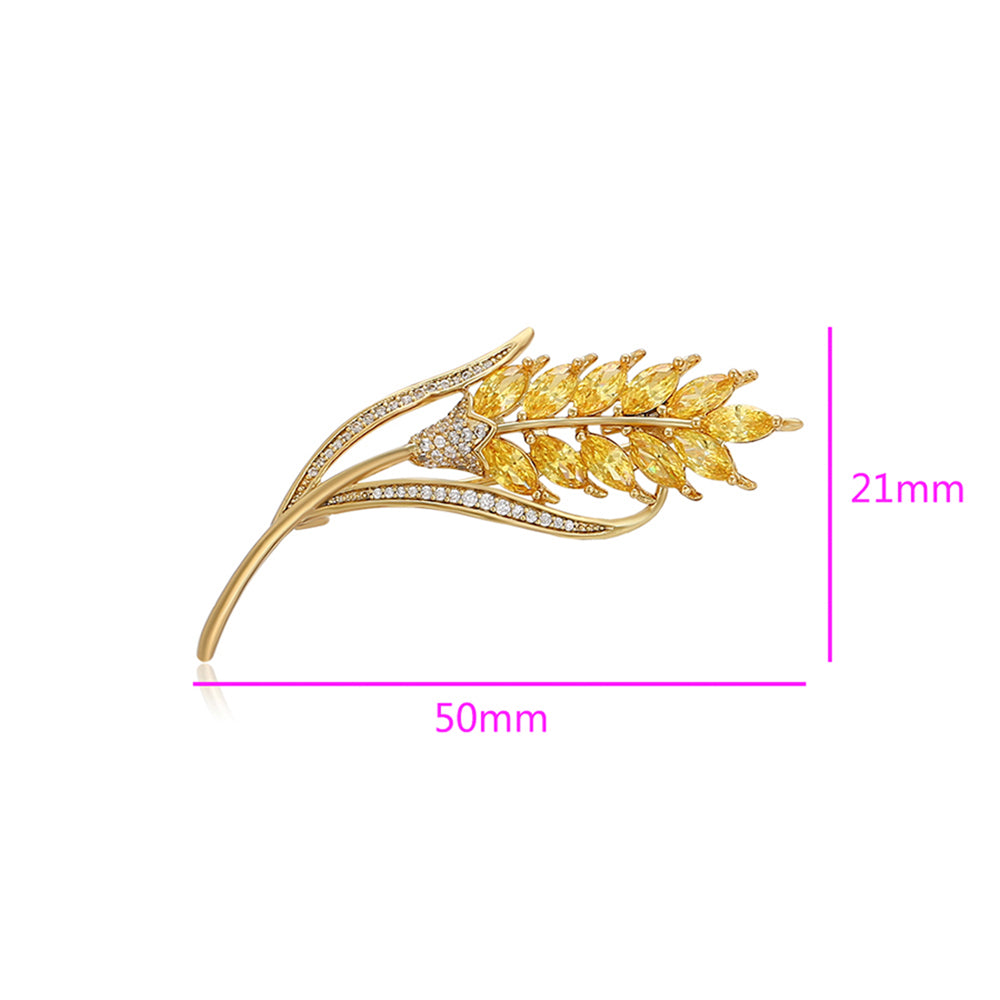 Broşă din Aliaj Placat cu Aur cu Cristal Alb Emporia® și Cristal Galben Emporia®