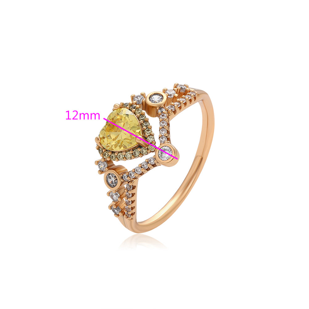 Inel din Aliaj Placat cu Aur cu Cristal Galben Emporia® și Cristal Alb Emporia® 2 