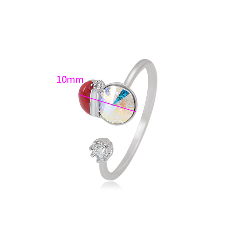 Inel din Aliaj Placat cu Aur cu Cristal Roșu Emporia® și Cristal Alb Emporia® 2 