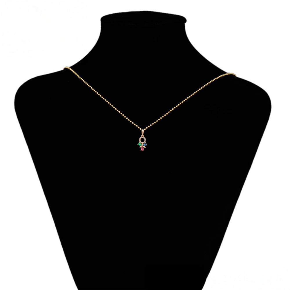 Set din Aliaj Placat cu Aur cu Cristal Roșu Emporia® și Cristal Verde Emporia® ( Cercei+Pandantiv )