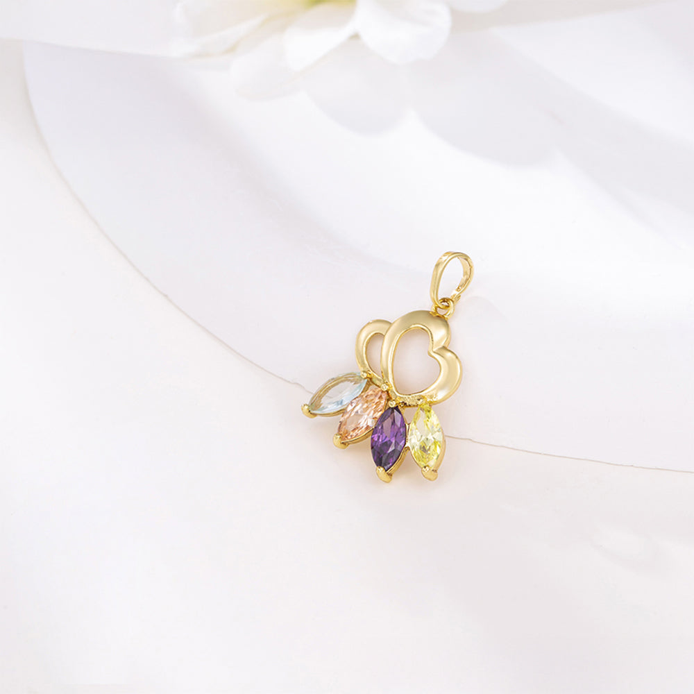 Set din Aliaj Placat cu Aur cu Cristal Violet Emporia® și Cristal Alb Emporia® ( Cercei+Pandantiv )