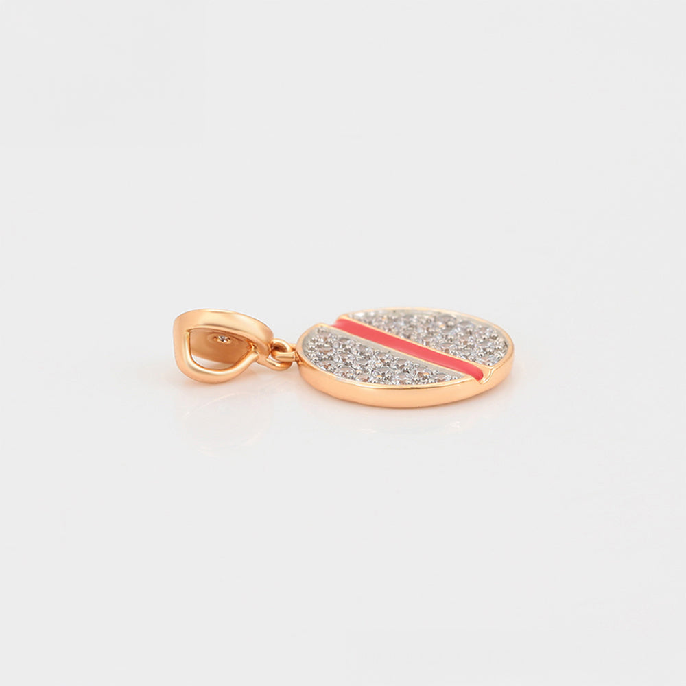 Set din Aliaj Placat cu Aur cu Cristal Roșu Emporia® și Cristal Alb Emporia® ( Cercei+Pandantiv )