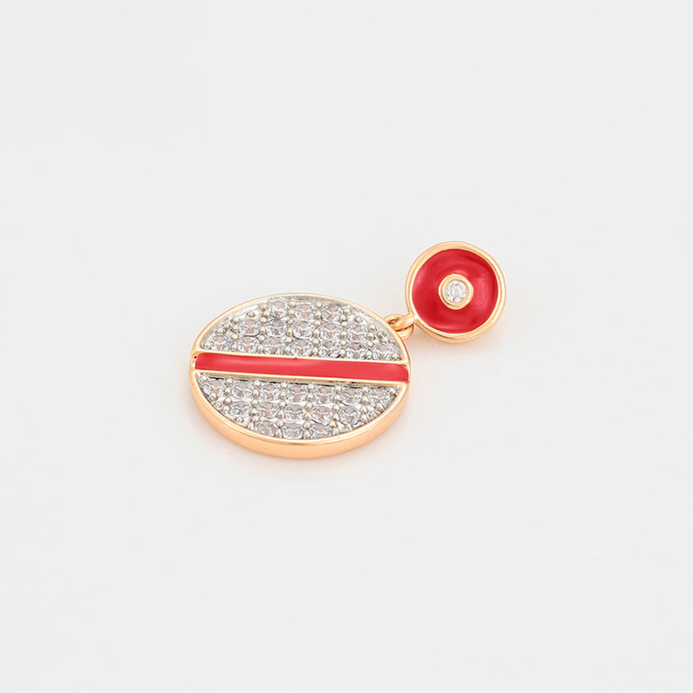 Set din Aliaj Placat cu Aur cu Cristal Roșu Emporia® și Cristal Alb Emporia® ( Cercei+Pandantiv ) 7 