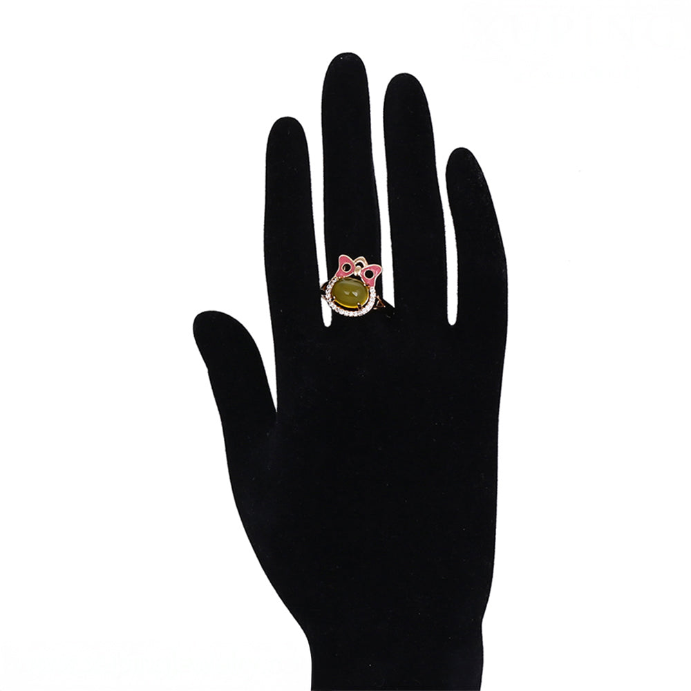 Set din Aliaj Placat cu Aur cu Cristal Galben Emporia® și Cristal Alb Emporia® ( Cercei+Inel+Pandantiv ) 8 