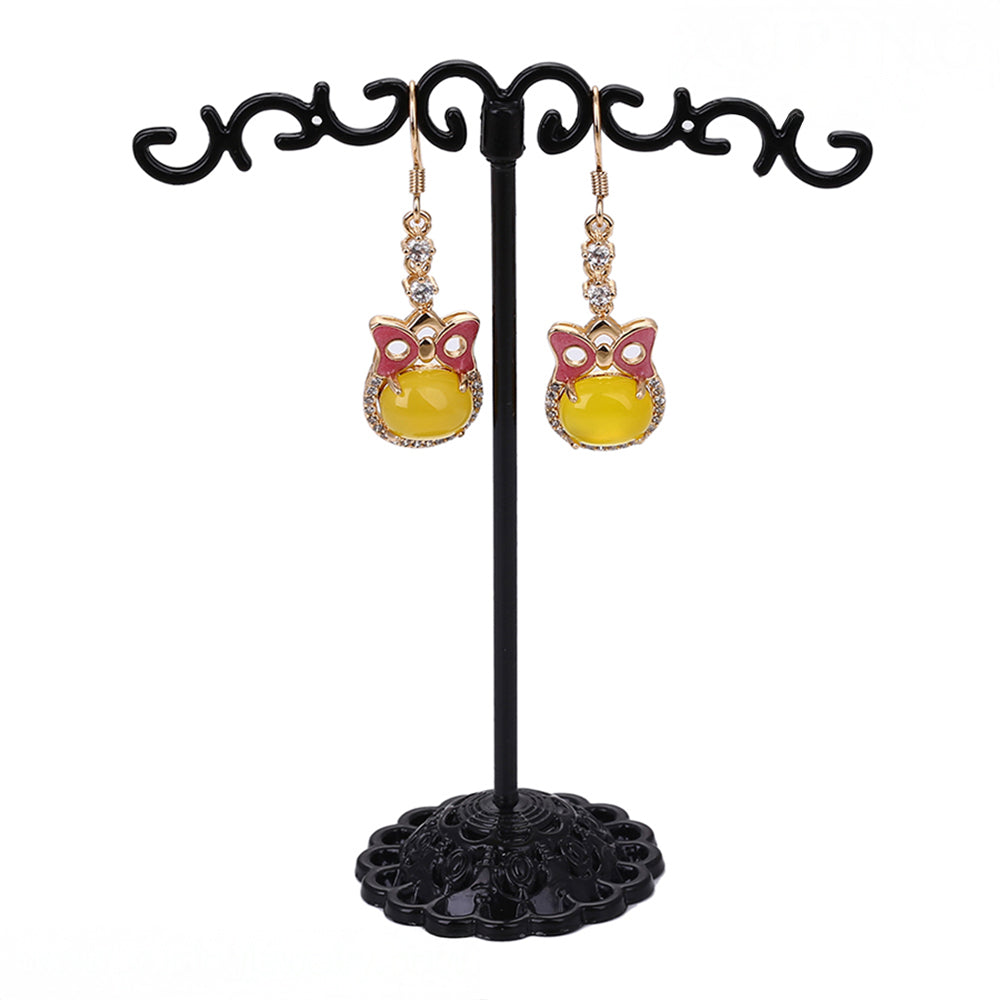 Set din Aliaj Placat cu Aur cu Cristal Galben Emporia® și Cristal Alb Emporia® ( Cercei+Inel+Pandantiv )