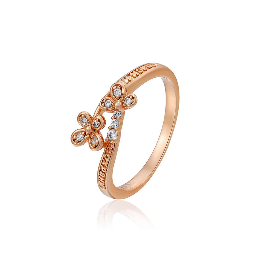 Inel din Aliaj Placat cu Aur cu Cristal Alb Emporia® 2 