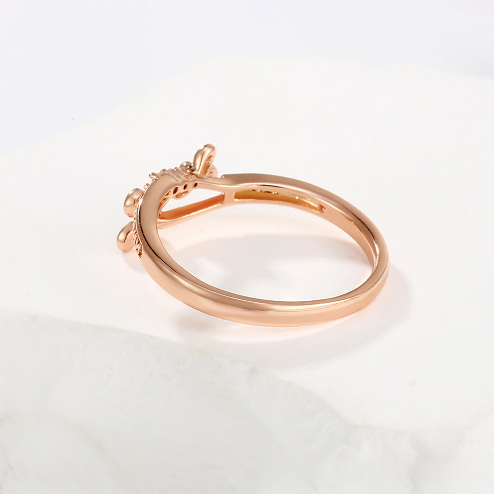 Inel din Aliaj Placat cu Aur cu Cristal Alb Emporia® 4 