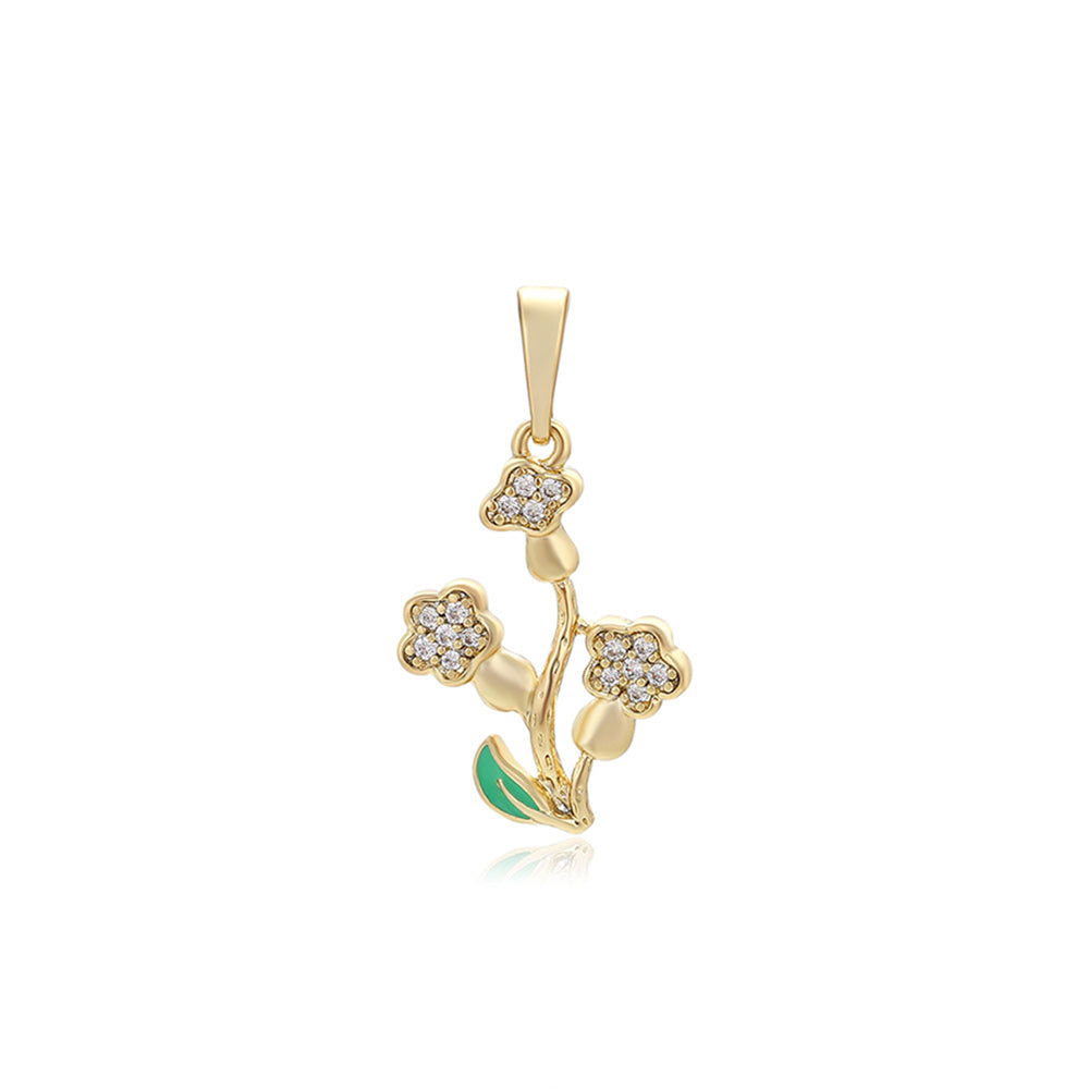 Pandantiv din Aliaj Placat cu Aur cu Cristal Alb Emporia® 1 